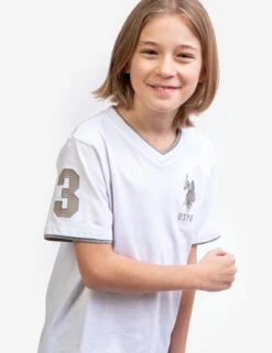 U.S. Polo Assn. BOYS BASIC V-NECK T-SHIRT -Glimmera Cloth Shop 12A68204 WHIT 3875