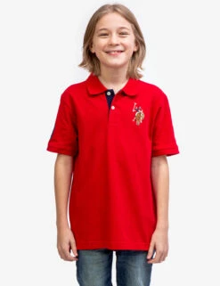 U.S. Polo Assn. BOYS MULTI COLOR LOGO SOLID PIQUE POLO SHIRT -Glimmera Cloth Shop 12A6833R ERED 4035