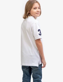 U.S. Polo Assn. BOYS MULTI COLOR LOGO SOLID PIQUE POLO SHIRT -Glimmera Cloth Shop 12A6833R WHIT 4066
