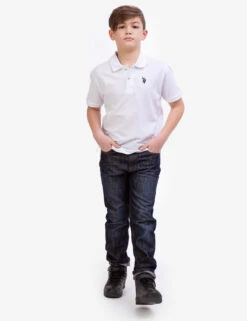 U.S. Polo Assn. BOYS SOLID PIQUE POLO SHIRT -Glimmera Cloth Shop 12A6843R WHIT 5743