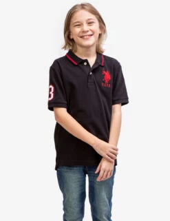 U.S. Polo Assn. BOYS PIQUE SOLID POLO SHIRT -Glimmera Cloth Shop 12A6853R BLCK 4146