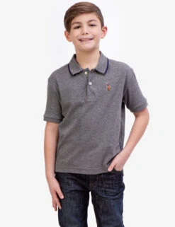 U.S. Polo Assn. BOYS SOLID INTERLOCK POLO SHIRT -Glimmera Cloth Shop 12A68698 CPGY 5670