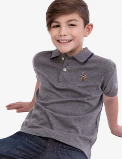 U.S. Polo Assn. BOYS SOLID INTERLOCK POLO SHIRT -Glimmera Cloth Shop 12A68698 CPGY 5677