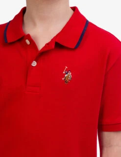 U.S. Polo Assn. BOYS SOLID INTERLOCK POLO SHIRT -Glimmera Cloth Shop 12A68698 ERED 5659