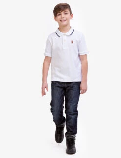 U.S. Polo Assn. BOYS SOLID INTERLOCK POLO SHIRT -Glimmera Cloth Shop 12A68698 WHIT 5599