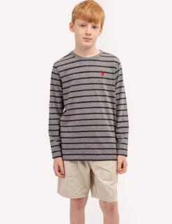 U.S. Polo Assn. BOYS LONG SLEEVE STRIPE T-SHIRT -Glimmera Cloth Shop 12C13104 CPGY 68570