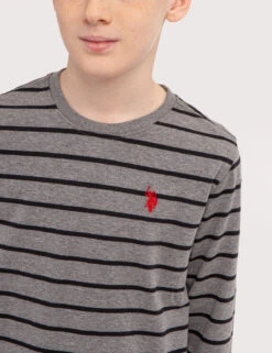 U.S. Polo Assn. BOYS LONG SLEEVE STRIPE T-SHIRT -Glimmera Cloth Shop 12C13104 CPGY 68575