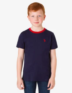 U.S. Polo Assn. BOYS RINGER CREW NECK T-SHIRT -Glimmera Cloth Shop 12C24404 CLNV 83417