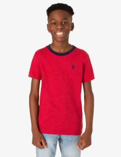 U.S. Polo Assn. BOYS RINGER CREW NECK T-SHIRT -Glimmera Cloth Shop 12C24404 RDHT 83444