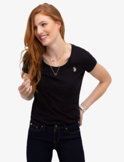 U.S. Polo Assn. SCOOP NECK T-SHIRT -Glimmera Cloth Shop 212201PO ANTR 1 daed7948 c374 4d8d aef5 d24f6f3e3dc4
