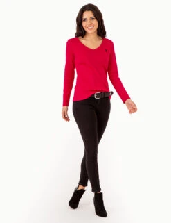 U.S. Polo Assn. LONG SLEEVE V-NECK T-SHIRT -Glimmera Cloth Shop 213285RB ELFU 80303