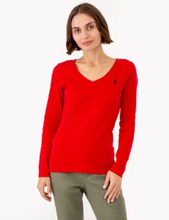 U.S. Polo Assn. LONG SLEEVE V-NECK T-SHIRT -Glimmera Cloth Shop 213285RB ERED 72814