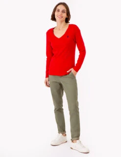 U.S. Polo Assn. LONG SLEEVE V-NECK T-SHIRT -Glimmera Cloth Shop 213285RB ERED 72820