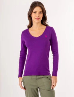 U.S. Polo Assn. LONG SLEEVE V-NECK T-SHIRT -Glimmera Cloth Shop 213285RB KNGP 80066
