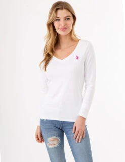 Glimmera Cloth Shop 34 U.S. Polo Assn. LONG SLEEVE V-NECK T-SHIRT