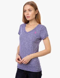 U.S. Polo Assn. SPACE DYE V-NECK T-SHIRT -Glimmera Cloth Shop 214239PO PLAU 10826