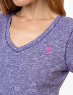 U.S. Polo Assn. SPACE DYE V-NECK T-SHIRT -Glimmera Cloth Shop 214239PO PLAU 10827