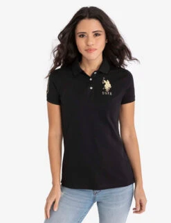 U.S. Polo Assn. USPA METALLIC PRINT POLO SHIRT 26 U.S. Polo Assn. USPA METALLIC PRINT POLO SHIRT -Glimmera Cloth Shop 214968ZH BLCK 6522