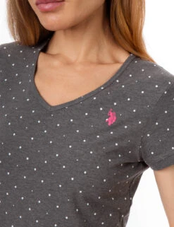 U.S. Polo Assn. DOT V-NECK T-SHIRT -Glimmera Cloth Shop 21497006 DRGY 10739