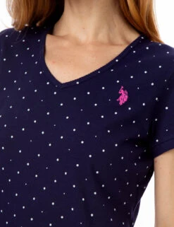 U.S. Polo Assn. DOT V-NECK T-SHIRT -Glimmera Cloth Shop 21497006 NVPK 10709