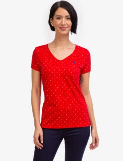 U.S. Polo Assn. DOT V-NECK T-SHIRT -Glimmera Cloth Shop 21497006 RCRD 43746