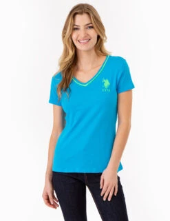 U.S. Polo Assn. NEON V-NECK T-SHIRT -Glimmera Cloth Shop 2149720H DTWB 77261