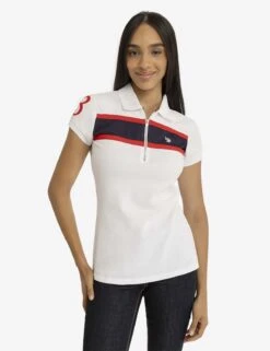 U.S. Polo Assn. STRIPE ZIP UP POLO SHIRT -Glimmera Cloth Shop 215174ZH OPWH 2777