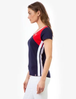 U.S. Polo Assn. COLORBLOCK V-NECK T-SHIRT -Glimmera Cloth Shop 2152130H EVBL 7270