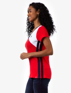 U.S. Polo Assn. COLORBLOCK V-NECK T-SHIRT -Glimmera Cloth Shop 2152130H RCRD 9344