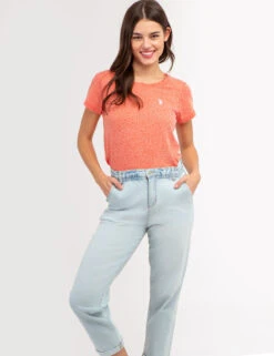 U.S. Polo Assn. TWIST NECK SNOW YARN T-SHIRT -Glimmera Cloth Shop 2155692F ORRD 67929