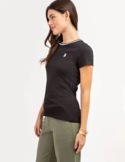 U.S. Polo Assn. RINGER NECK TRIM T-SHIRT -Glimmera Cloth Shop 2155711H BLCK 67118