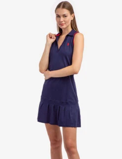 U.S. Polo Assn. SLEEVELESS SPLIT NECK TENNIS DRESS -Glimmera Cloth Shop 215586ZH CLNV 54915
