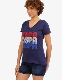 U.S. Polo Assn. RETRO USPA V-NECK T-SHIRT -Glimmera Cloth Shop 2156161D CLNV 45961
