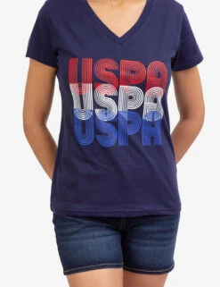 U.S. Polo Assn. RETRO USPA V-NECK T-SHIRT -Glimmera Cloth Shop 2156161D CLNV 45973