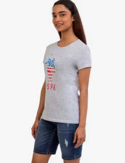 U.S. Polo Assn. USPA LOGO FLAG CREW NECK T-SHIRT -Glimmera Cloth Shop 2156201D LTGY 48551