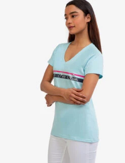 U.S. Polo Assn. V-NECK STRIPE FOIL GRAPHIC T-SHIRT -Glimmera Cloth Shop 215624 EASY 48105