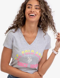 U.S. Polo Assn. ARCHED LOGO GRAPHIC T-SHIRT -Glimmera Cloth Shop 2156281D LTGY 48370