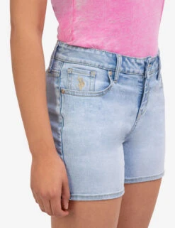 U.S. Polo Assn. CLASSIC MID RISE DENIM SHORTS -Glimmera Cloth Shop 215642AQ BLUE 45623
