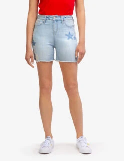 U.S. Polo Assn. HIGH RISE DESTRUCTED STAR DENIM SHORTS