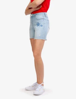 U.S. Polo Assn. HIGH RISE DESTRUCTED STAR DENIM SHORTS -Glimmera Cloth Shop 215643L2 BLUE 41691