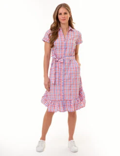 U.S. Polo Assn. GINGHAM RUFFLE HEM DRESS -Glimmera Cloth Shop 215660ZU CYCO 86023