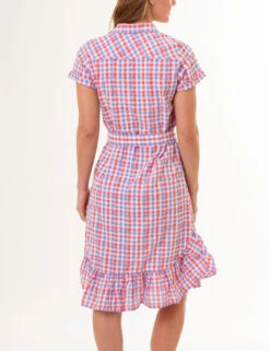 U.S. Polo Assn. GINGHAM RUFFLE HEM DRESS -Glimmera Cloth Shop 215660ZU CYCO 86036