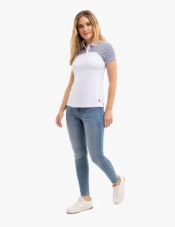 U.S. Polo Assn. DOT PRINT COLORBLOCK POLO SHIRT -Glimmera Cloth Shop 2157001T WHIT 14275
