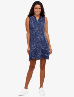 U.S. Polo Assn. ZIP UP FLOUNCE PRINTED POLO DRESS