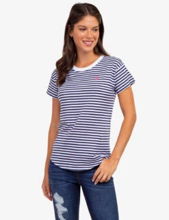 U.S. Polo Assn. CONTRAST RINGER STRIPE CREW T-SHIRT