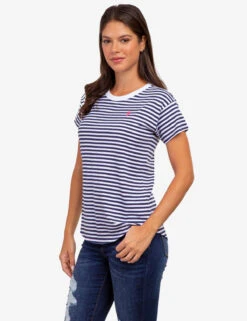 U.S. Polo Assn. CONTRAST RINGER STRIPE CREW T-SHIRT -Glimmera Cloth Shop 2157191F CLNV 61251