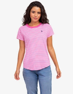 U.S. Polo Assn. CONTRAST RINGER STRIPE CREW T-SHIRT -Glimmera Cloth Shop 2157191F PSNG 61132