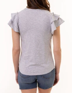 U.S. Polo Assn. FLUTTER SLEEVE CREW NECK T-SHIRT -Glimmera Cloth Shop 2157221H LTGY 1220