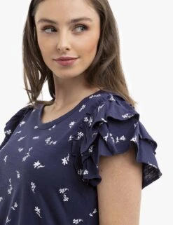 U.S. Polo Assn. FLUTTER SLEEVE PRINTED T-SHIRT -Glimmera Cloth Shop 2157231H CLNV 14549