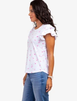 U.S. Polo Assn. FLUTTER SLEEVE PRINTED T-SHIRT -Glimmera Cloth Shop 2157231H WHIT 61202